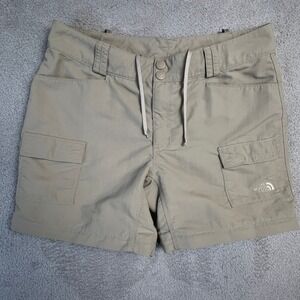 The North Face Womens Size 12 Khaki Tan Nylon Cargo Hiking Shorts AV3S